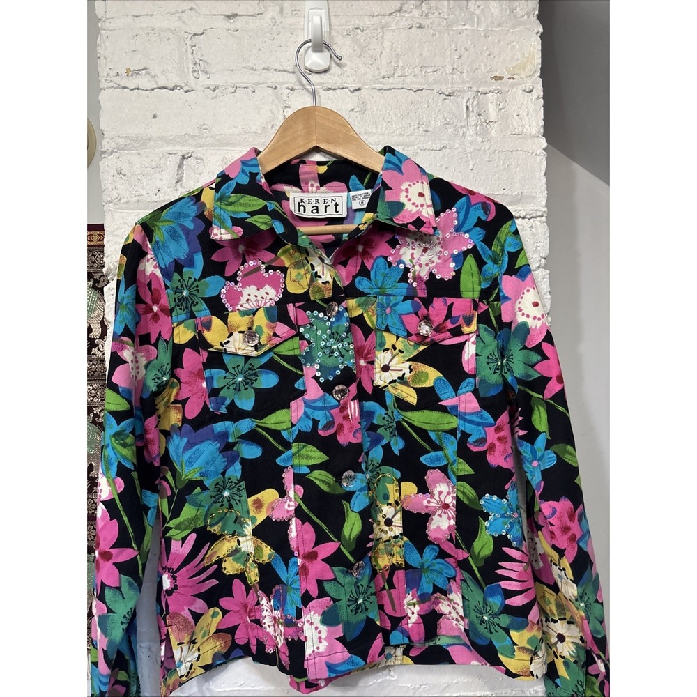 Vintage Keren Hart Women's Shirt Jacket . Gorgeous Details. Size Medium
